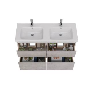 Тумба под раковину Lemark Combi LM03C125T-Beton 120 см белый глянец